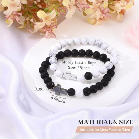 I Love You Beaded Cross Bracelet, Matching Bracelets for Couples Gifts for Him Christian Bracelets for Women, Love Bracelet Relationship Bracelets His & Her Valentine'S Day Cool Bracelets With Cross in Kuwait