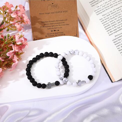 I Love You Beaded Cross Bracelet, Matching Bracelets for Couples Gifts for Him Christian Bracelets for Women, Love Bracelet Relationship Bracelets His & Her Valentine'S Day Cool Bracelets With Cross in Kuwait