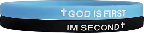 LIU JUN God Is First Bracelet, GOD IS FIRST IM SECOND Christian Rubber Bracelets Inspirational Engraved Bible Verses Cross Silicone Bracelet For Women Men Faith Gifts in Saudi Arabia