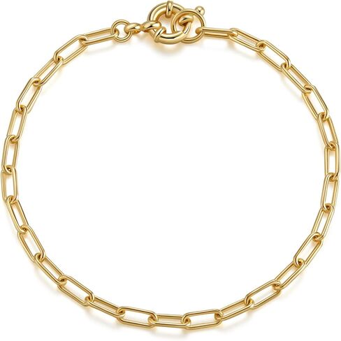 Thick Chain Bracelet for Women 14K Gold Plated Vintage Dainty Statement Chain Bracelet in Saudi Arabia