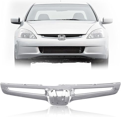 CarPartsDepot Front Grille Grill Chrome Without Emblem Compatible With Honda 2003-2005 ACCORD 4-DOOR SEDAN HO1200158 in Saudi Arabia