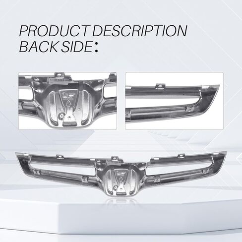 CarPartsDepot Front Grille Grill Chrome Without Emblem Compatible With Honda 2003-2005 ACCORD 4-DOOR SEDAN HO1200158 in Saudi Arabia