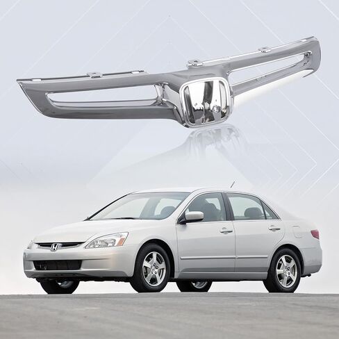 CarPartsDepot Front Grille Grill Chrome Without Emblem Compatible With Honda 2003-2005 ACCORD 4-DOOR SEDAN HO1200158 in Saudi Arabia