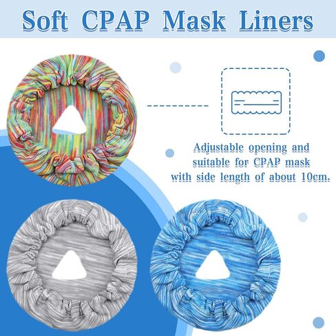Tudomro 6 Pack Cpap Mask Liners for Full Face Cover, Soft Reusable Cushion Mask Covers Absorb Facial Oils and Moisture(Bright Color) in Saudi Arabia