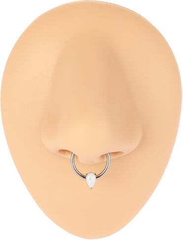 PEAKLINK Opal Septum Piercing Nose Hoop Ring 16 Gauge Conch Earring Helix Cartilage Piercing Daith Rook Tragus Jewelry Surgical Steel Nose Piercing for Women in Saudi Arabia