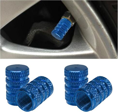 4PCS Car Tire Valve Stem Caps - Aluminum Alloy Valve Cap Car Air Cover - Dust Proof & Corrosion Resistant Tire Valve Cover - Universal Stem Covers for Cars, Trucks, Bikes, Motorcycles (Silver) in Saudi Arabia
