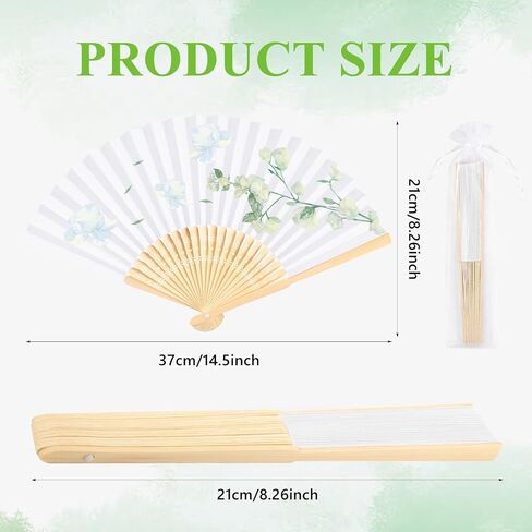 Chorine 12 Pack White Bamboo قابلة للطي المعجبين باليد المحمولة باليد المشجعين للنساء القابلة للطي الفتيات الزفاف DIY الحزب الحفلات الحفلات in Kuwait