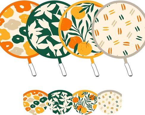 4 Pack Purple Mandala Pattern Folding Hand Fans, Compact Purse Fans for Women, Stowable Handheld Fan for Concert, Travel, Indoor & Outdoor Activities (Purple Mandala in Kuwait