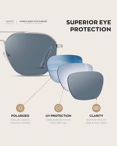 Wearme Pro Premium Quality Aviator Genslasses for Men - تصميم متين الوزن مع حماية للأشعة فوق البنفسجية in Kuwait