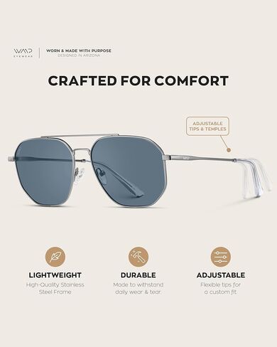 Wearme Pro Premium Quality Aviator Genslasses for Men - تصميم متين الوزن مع حماية للأشعة فوق البنفسجية in Kuwait