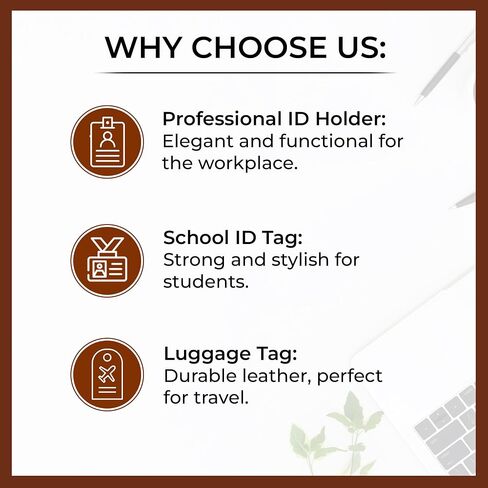 Genuine Leather Luggage Tag – Durable Bag Tag for Suitcases, Travel Luggage Tags for Gift Bags, Suitcase Tags, and Accessories, Perfect Travel ID Holder (Brown) in Saudi Arabia