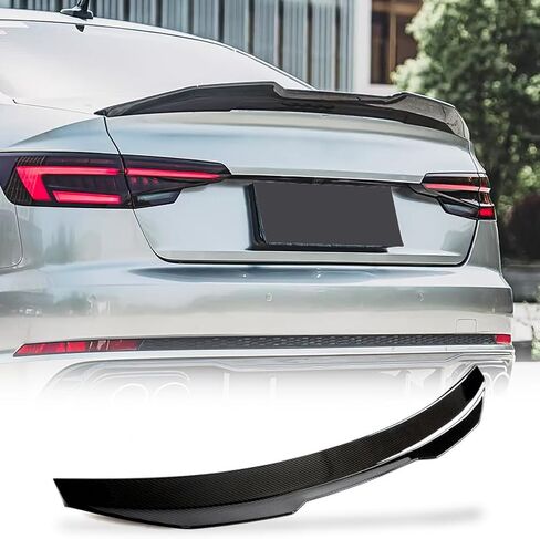 Carbon Fiber Trunk Spoiler Compatible with 2017-2024 Audi A4 S4 B9 Sedan Exterior Duckbill Spoiler Trunk Tail Deck Lid Wing Lip Factory Outlet (Style B) in Kuwait