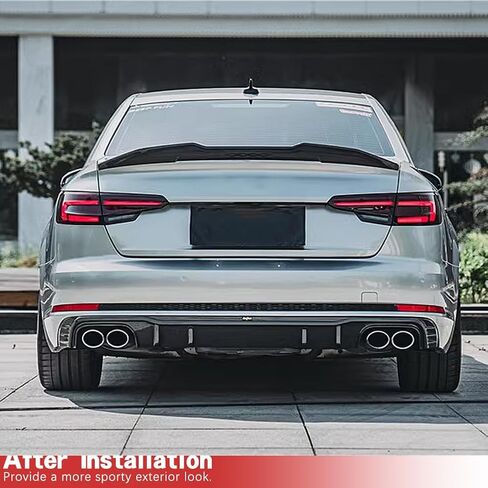 Carbon Fiber Trunk Spoiler Compatible with 2017-2024 Audi A4 S4 B9 Sedan Exterior Duckbill Spoiler Trunk Tail Deck Lid Wing Lip Factory Outlet (Style B) in Kuwait