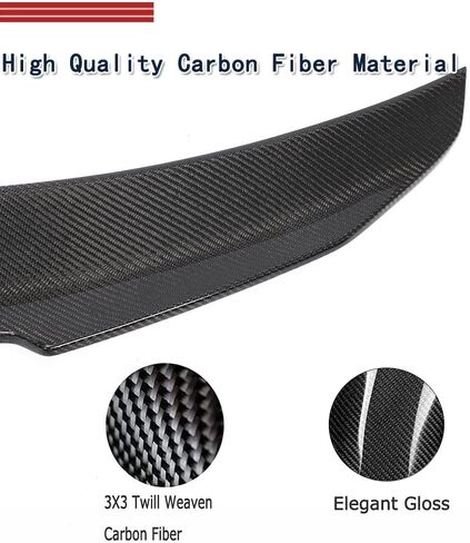 Carbon Fiber Trunk Spoiler Compatible with 2017-2024 Audi A4 S4 B9 Sedan Exterior Duckbill Spoiler Trunk Tail Deck Lid Wing Lip Factory Outlet (Style B) in Kuwait