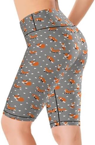 Novelty Cute Women's Tummy Control Biker Shorts High Waisted Athletic Workout Running Shorts in Kuwait