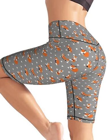 Novelty Cute Women's Tummy Control Biker Shorts High Waisted Athletic Workout Running Shorts in Kuwait