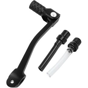 Motorcycle Folding Gear Shifter Shift Lever, Foldable Motorbike Pedal Shifter Replacement Accessories with Tank Cap Vent Hose Tube, Fit for 50cc 70cc 90cc 110cc Pit Dirt Bike Parts (Black)