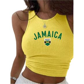 WDIRARA Women's Graphic Print Crop Tank Tops Crew Neck Sleeveless Slim Fit Fashion Top