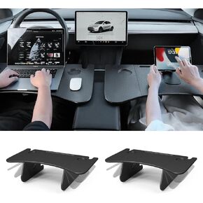 YONZEE Car Laptop Desk for Tesla Model 3 Model Y Accessories 2024 2023 2022 2021(Carbon Edition), Foldable Food Table in-Car Work, and Outdoor Travel (2 Pack)