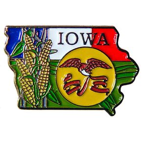 Iowa State Shaped Map Lapel Metal Pin