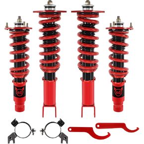 Coilovers Evil Energy Coilovers متوافقة مع Infiniti M35x/M45x 2006-2010 ، مجموعة التعليق Coilovers ، مجموعة خفض قابلة للتعديل في ارتفاع الأنبوب ، الأحمر