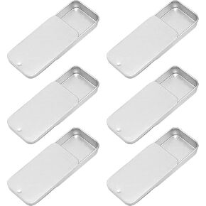 Empty Slide Top Tin Containers for Lip Balm, Crafts, Storage Kit - .25oz, 6 Pack