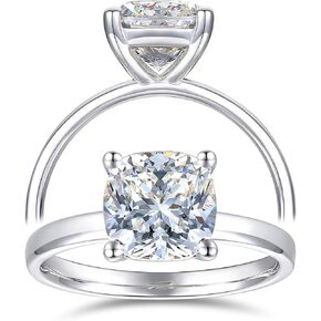 14K الذهب الأبيض 3CT CUSHION CUT D COLOR MOISSANITE ENSING REARS للنساء