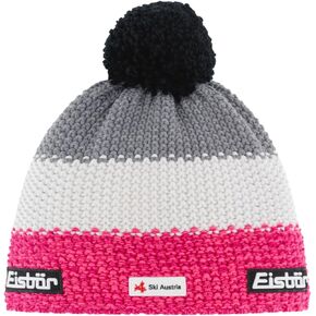 Star Pompon SKA Beanie Hat (Pink/White/Grey)