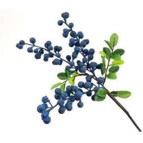 1Pc Blue Artificial Berries,Simulation Flowers Lifelike Blueberry with Stems Fake Christmas Fruit Blueberries for DIY Bridal Bouquet Home Decor,Artificial Plants Flowers Fruit