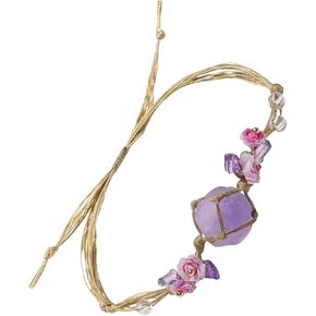Crystal Bracelet for Women Beach Boho Bracelets Summer Natural Stone Energy Healing Crystals Bracelets Quartz Jewelry Braided Adjustable Anxiety Bracelet for Graduation Birthday Gift