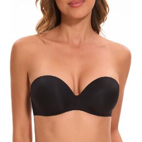 Women's Strapless Bra-No Slip Teardrop Strapless Push Up Bra -Seamless Concealed Underwire Padded Bandeau Bras
