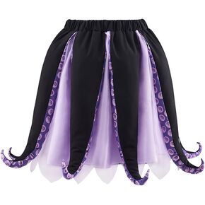 زي Saniplaycos Ursula الأسود الأرجواني البحر الساحرة Witch زي الأخطبوط اللباس Tutu فستان للنساء البالغين