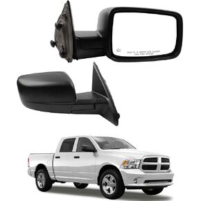 Dasbecan Passenger Side Mirror Compatible with 2014-2018 Ram 1500,2019-2022 Ram 1500 Classic Right Mirror With Heated Manual Folding Power Glass Replaces 68147862AQ CH1321354