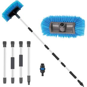 72" Car Wash Brush with Long Handle, On/Off Switch for Car RV Truck Boat Washing Brush, Complete Cleaning Kit with Car Wash Mop Windshield Squeegee Multifunctional Wash Brush