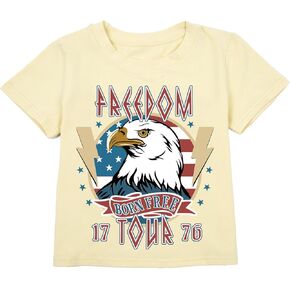 JNC Kids 4th of July Shirt Boys/Girls American Flag T-Shirt Toddler Patriotic Tops Tee Independence Day Clothes 2025
