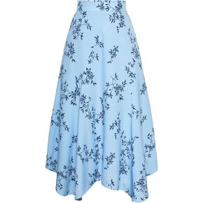 Belle Poque Women Floral Midi Skirt Flowy Skirt Boho Skirt High Waisted Skirt with Pockets