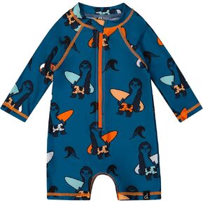 Deux par Deux Baby Boy Swim UPF50+ One-Piece Rashguard Bathing Suits, Toddler, Kid Swimwear & Summer Clothes