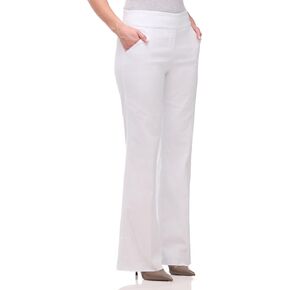 Women's Stretchy Wide Leg Pull-On Dress Pants with Pockets