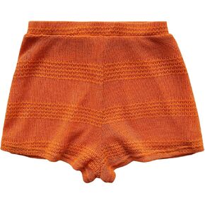 Verdusa Women's Textured Knit Shorts Elastic Waist Summer Mini Shorts