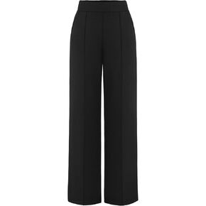 AFITNE Women's Wide Leg Work Pants High Waist Pull On Business Casual Pants Lightweight Lounge Slacks with Pockets 29"/31"