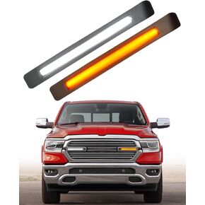 LED Grille Light Bars لعام 2019-2024 Dodge Ram 1500 Laramie Tradesman و Big Horn OEM Grill Lights مع إشارات DRL المتسلسلة والدوران