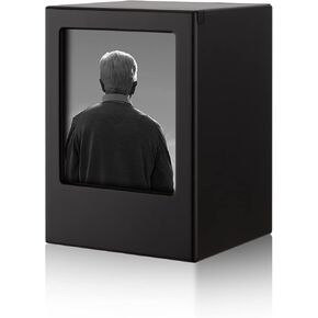 NEWDREAM Cuodia:Wooden Urns for Ashes Adult Male,Urns for Human Ashes Black with Photo The Perfect Resting Place for Our Beloved Ones. Holds Up to 200 Cubic Inches of Ashes