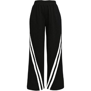 SHENHE Women's Striped Wide Leg Sweatpants Elastic High Waist Casual Baggy Pants