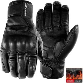 Motorcycle Protective Thickening Gloves Goatskin Motorcycle Glove for Men and Women Touchscreen Fingers Motorcycle Riding Warm Waterproof Gloves