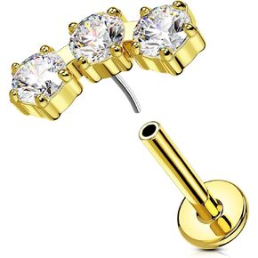 OUFER Helix Piercing Jewelry, Fancy Curved Stud Earrings Flat Back 316L Stainless Steel 16G Threadless Cartilage Helix Conch Earrings for Women Men