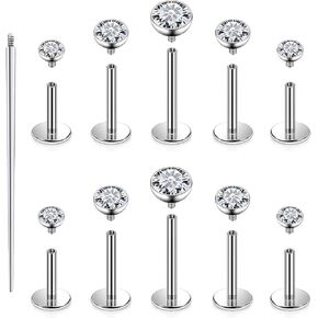 Cisyozi G23 Titanium 20g 18g 16g الدهون الخلفية حلقات الأنف ترصيع داخلي Lip Lip Labret Medusa Rings Studs Cratilage Tragus Helix Conch Arrings Jewelry for Women 6mm 8mm 10mm bars