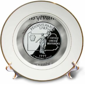 3Drose CP_120116_1 State Quarter Pennsylvania Plate ، 8 بوصة