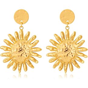 أقراط Gold Sun Dangle للمرأة