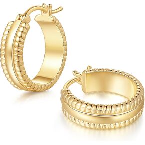 Gold Hoop Earrings 14K Gold Earrings for Women Masterclass in Simple yet Captivating Design Womens Hoops Earring 20mm