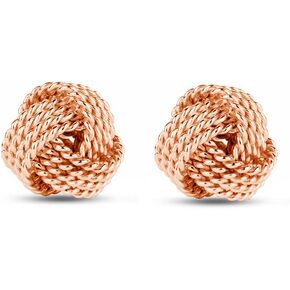 Lecalla Sterling Silver Love Knot Stud أقراط - تصميمات إيطالية خفيفة الوزن أقراط للنساء